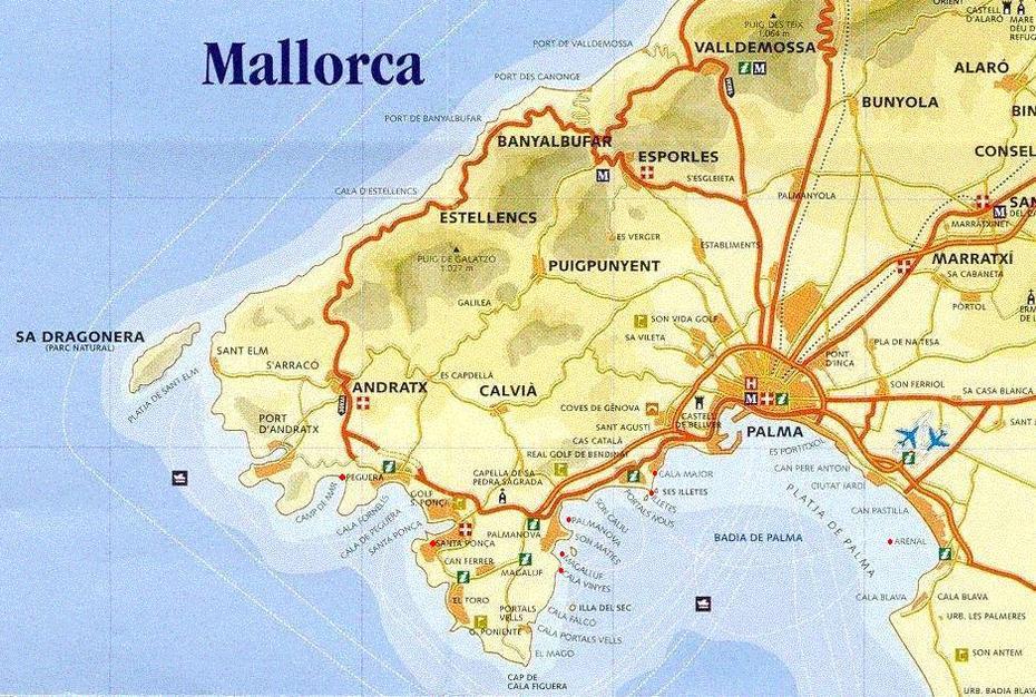 Palma De Mallorca Map, Palma, Spain, Mallorca Spain City, Balearic Islands Spain