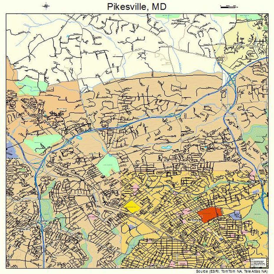 Pikesville Maryland Street Map 2461400, Pikesville, United States, Baltimore City County, Baltimore Usa