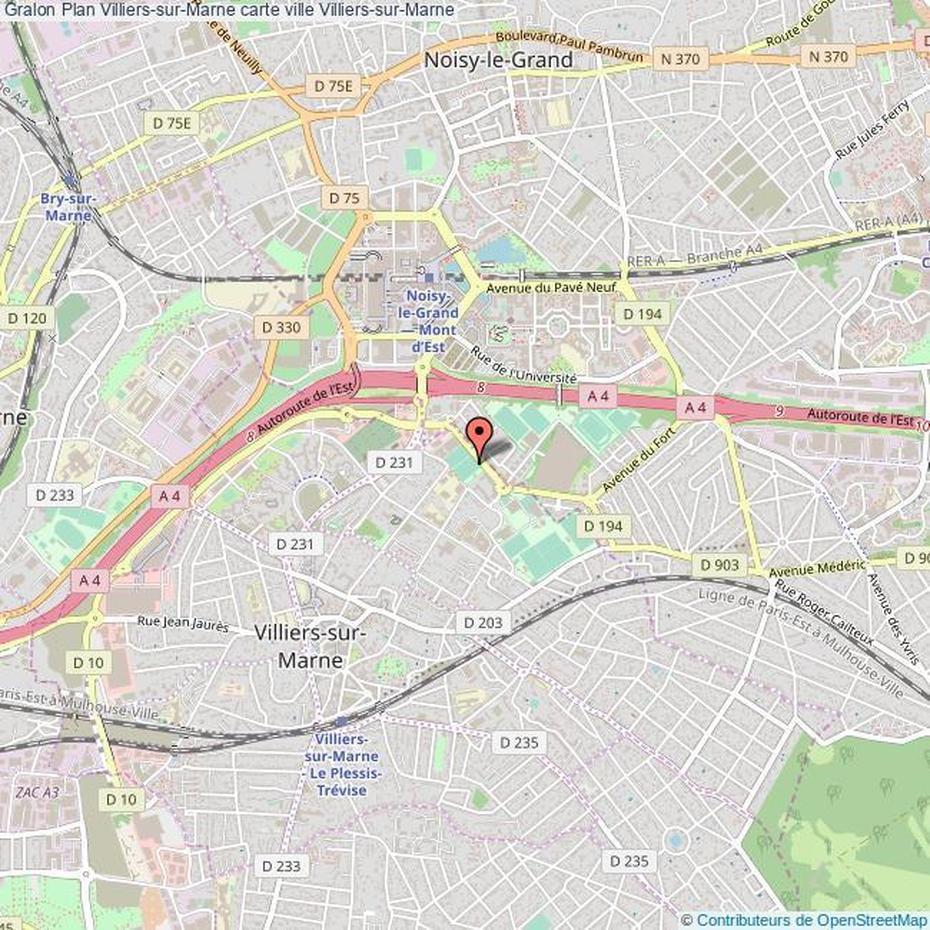 Plan Villiers-Sur-Marne Carte Ville Villiers-Sur-Marne, Villiers-Sur-Marne, France, Charenton-Le-Pont, Champigny Sur Marne