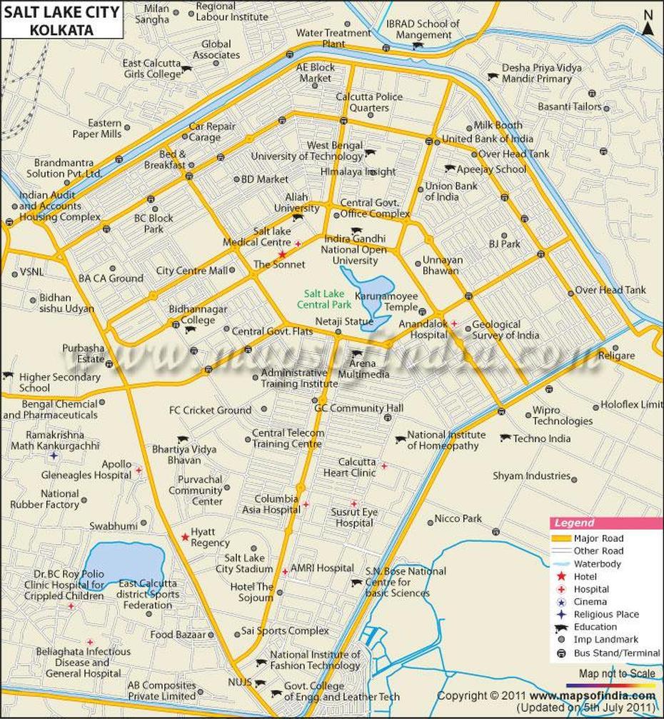 Small Cities In India | Mapsofindia Blog, Salt Lake City, India, Salt Lake City Aerial, Salt Lake City Downtown