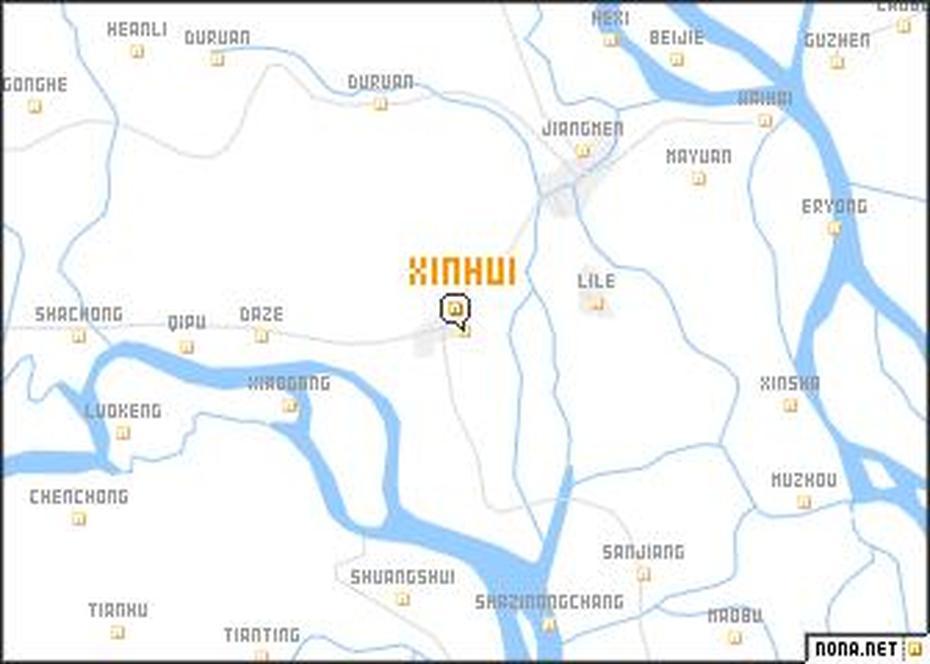 Xinhui (China) Map – Nona, Sihui, China, China  Simple, Eastern China