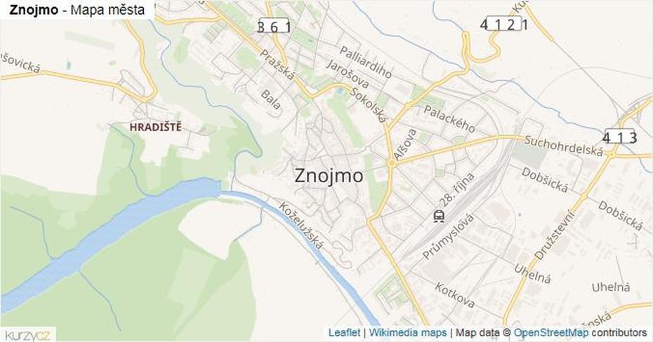 Znojmo – Mapy | Kurzy.Cz, Znojmo, Czechia, Czechia Cities, Czech Republic  With Cities