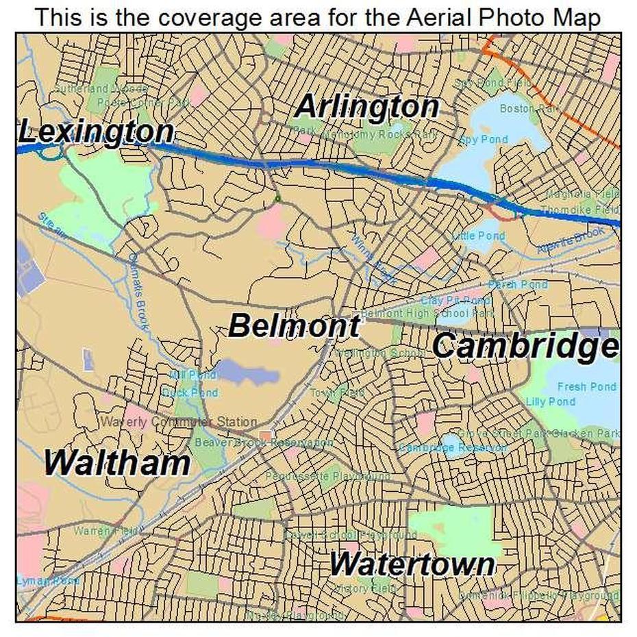 Aerial Photography Map Of Belmont, Ma Massachusetts, Belmont, United States, 50 United States, United States America  Usa