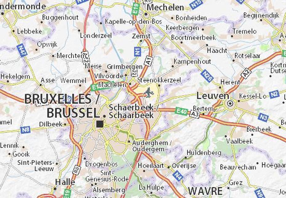 Aéroport  Bruxelles, Brussels International  Airport, Viamichelin, Zaventem, Belgium