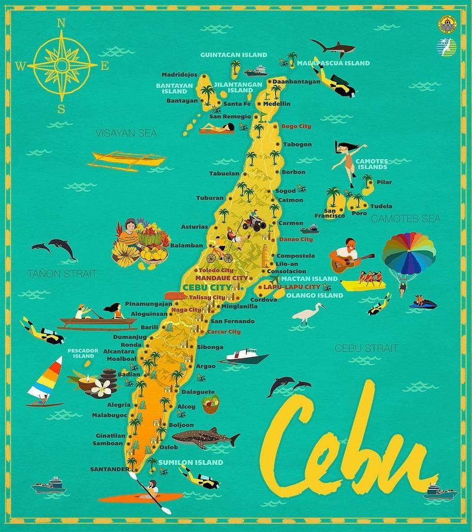 Cebu Tourist Map | Eat Chill Wander, Cebu City, Philippines, Cebu Island Philippines, Of Cebu City