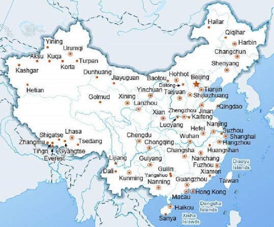 China Map – Map Of Chinese Provinces And Major Cities, Yingshouyingzi, China, China  Printable, Of China Provinces