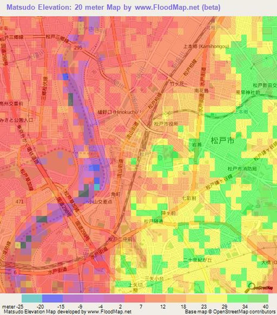 Elevation Of Matsudo,Japan Elevation Map, Topography, Contour, Matsudo, Japan, Iwakuni Japan Naval Base, Iwakuni Japan Marine Base