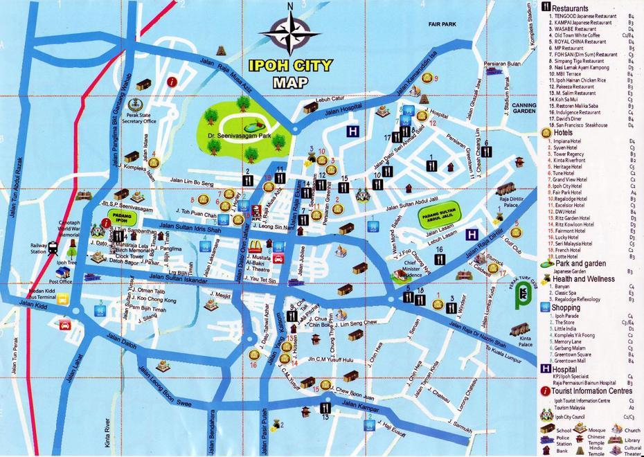 Ipoh City Map, Ipoh, Malaysia, Kuala Kangsar, Of Ipoh