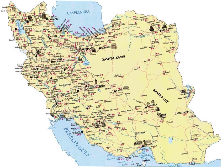 Iran Tourist Map – Mapsof, Khorramābād, Iran, Iran Geography, Iran University