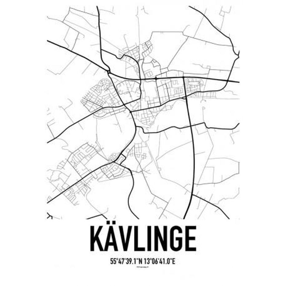 Kavlinge Karta Poster. Hitta Dina Posters Online Hos Wallstars, Kävlinge, Sweden, Kävlinge, Sweden