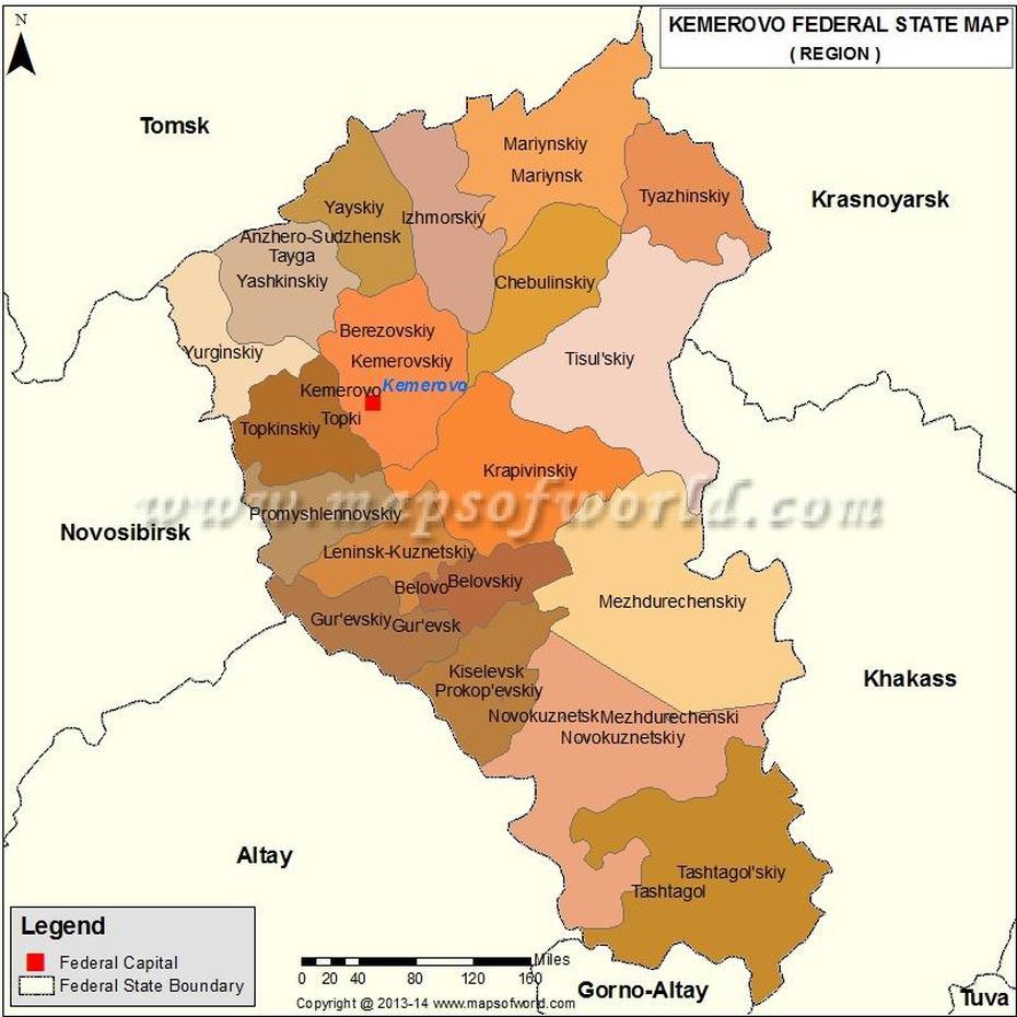 Kemerovo Map, Oblast Of Kemerovo, Russia, Kemerovo, Russia, Chelyabinsk Russia, Kemerovo Oblast