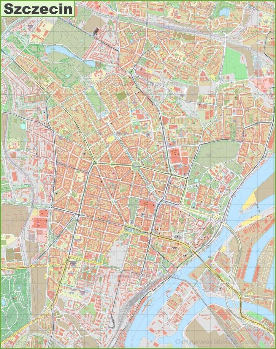 Large Detailed Map Of Szczecin, Szczecin, Poland, Poland  1890, Poland  With Cities