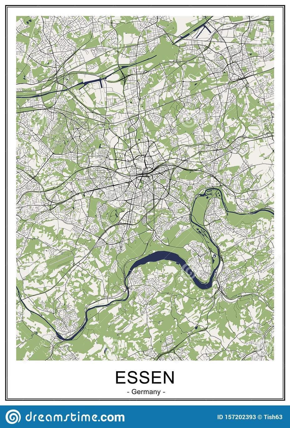 Map Of The City Of Essen, Germany Stock Illustration – Illustration Of …, Essen, Germany, Espoo, Wiesbaden Germany