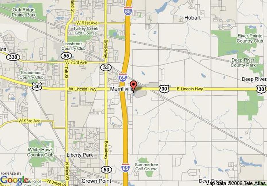 Map Of Days Inn Merrillville, Merrillville, Merrillville, United States, Crane Indiana, Downtown Merrillville Indiana