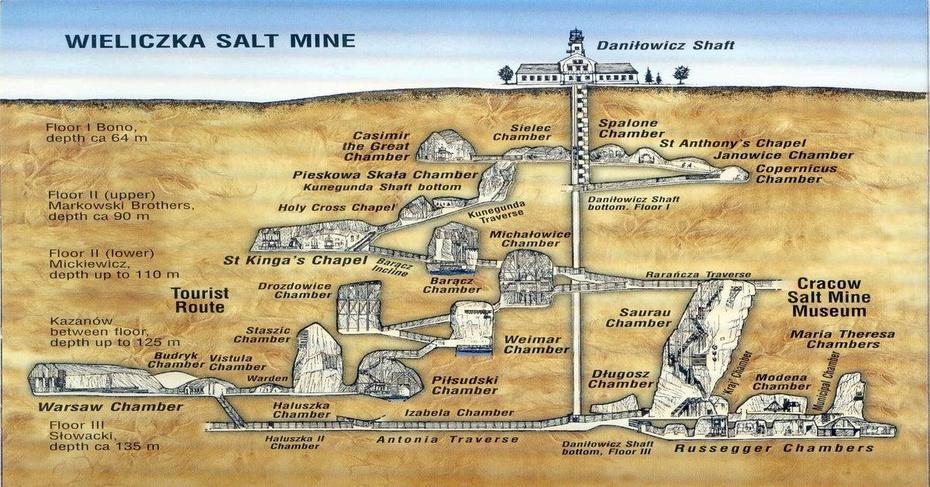 Map Of Wieliczka Salt Mine, Poland [1600X1489] : Map_Porn, Wieliczka, Poland, Salt Caves Poland, Wieliczka Salt Mine Tour