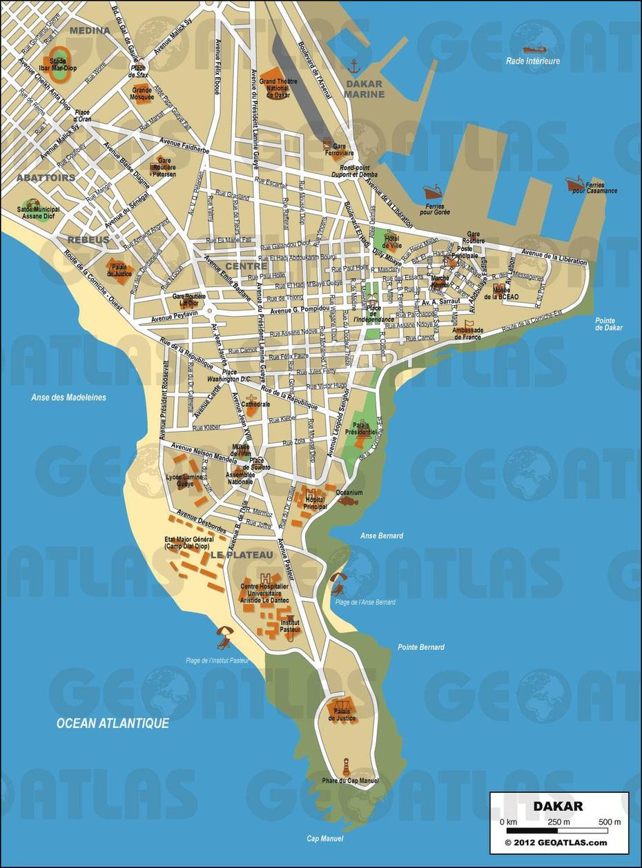 Mapas De Dakar  Senegal | Mapasblog, Dakar, Senegal, Saly Senegal, Senegal Capital