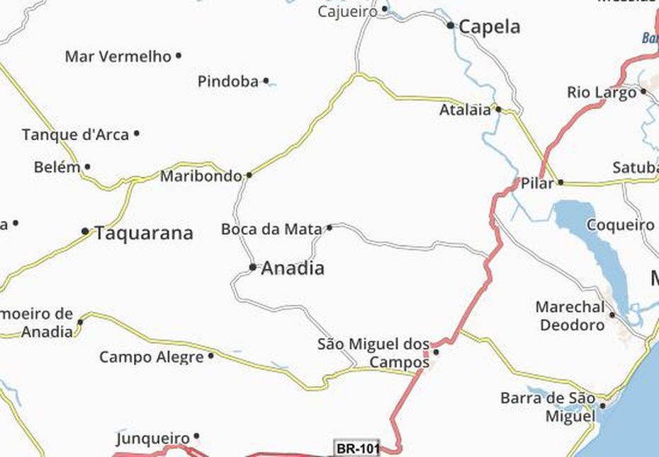 Michelin Boca Da Mata Map – Viamichelin, Boca Da Mata, Brazil, Vai Mata, Mata Atlantica Forest