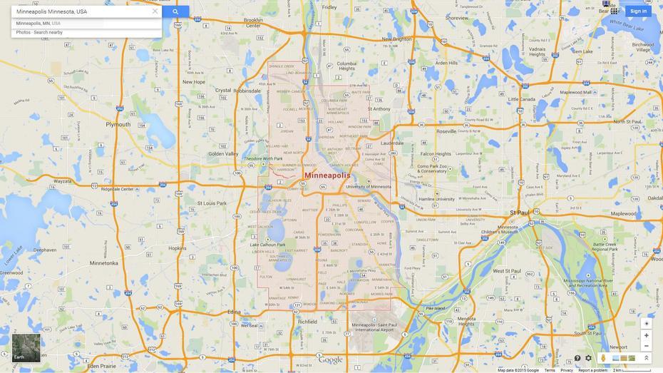 Minneapolis, Minnesota Map, Minneapolis, United States, 8X10 United States  With Color, United States  Oklahoma