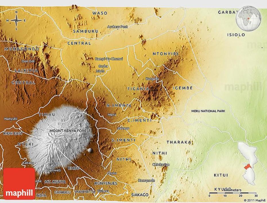 Naivasha Kenya, Kenya  Satellite, Physical, Meru, Kenya