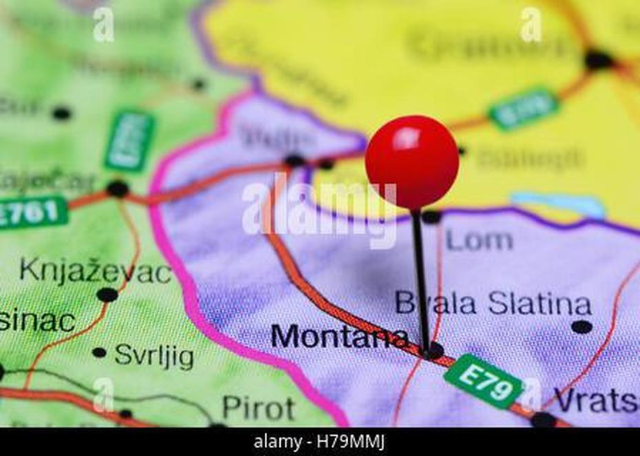 Political Map Of Montana Stock Photo: 34009946 – Alamy, Montana, Bulgaria, Detailed Montana, Montana Regions