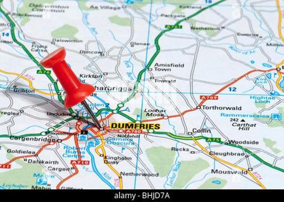 Road Map Of Dumfries And Galloway, Scotland Stock Photo – Alamy, Dumfries, United Kingdom, Dumfries, United Kingdom