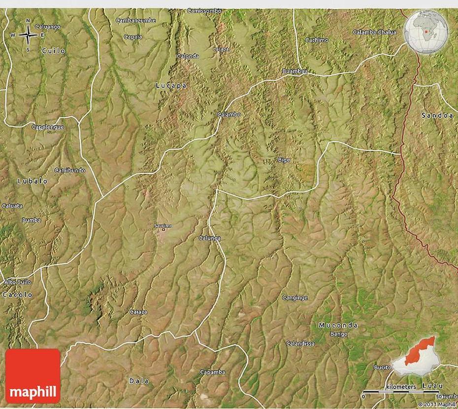 Satellite 3D Map Of Saurimo, Saurimo, Angola, Lunda  Norte, Luena Angola