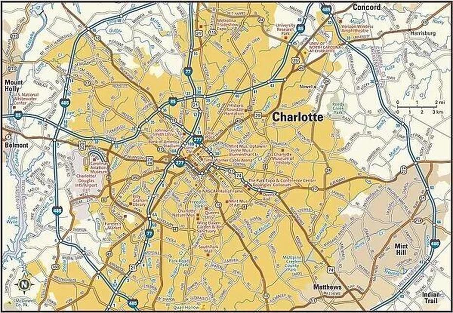 A Usa United States, Detailed Us  With Cities, North Carolina, Charlotte, United States