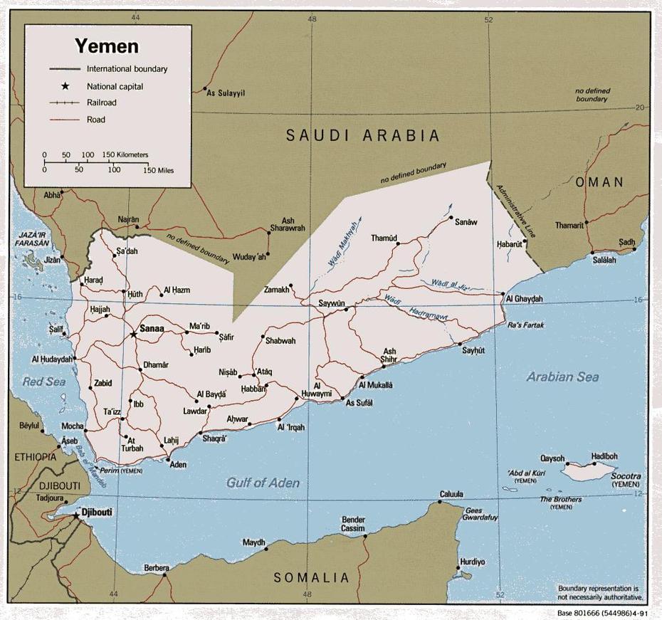1Up Travel – Maps Of Yemen. Yemen [Political Map] 1991 (134K), Yarīm, Yemen, Japanese Spears  Weapons, Brray