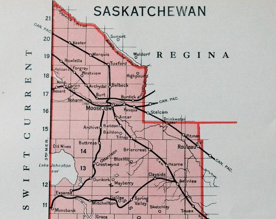 Antique Map Of Moose Jaw Saskatchewan Canada 1915 Vintage | Etsy Canada, Moose Jaw, Canada, Cfb Moose Jaw, 15 Wing Moose Jaw