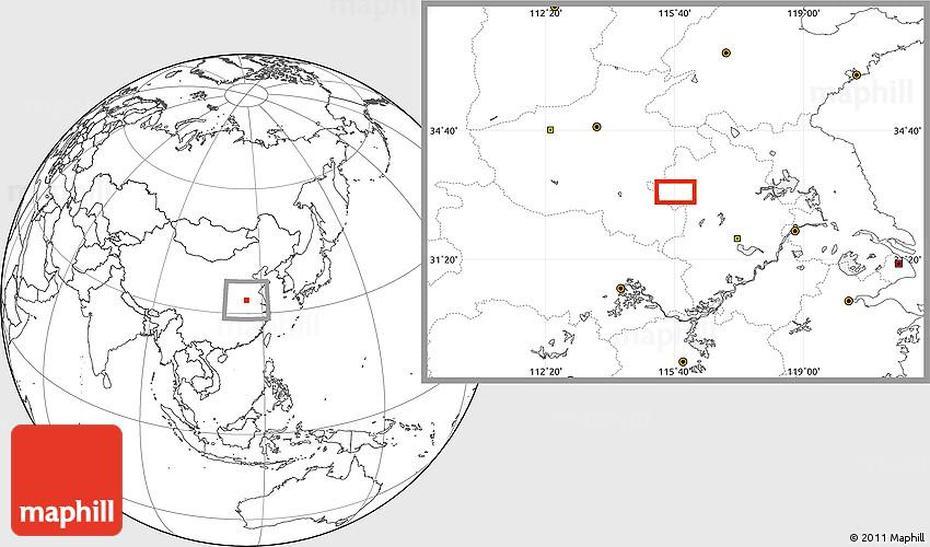 Blank Location Map Of Jieshou, Jieshou, China, China  Colored, North China