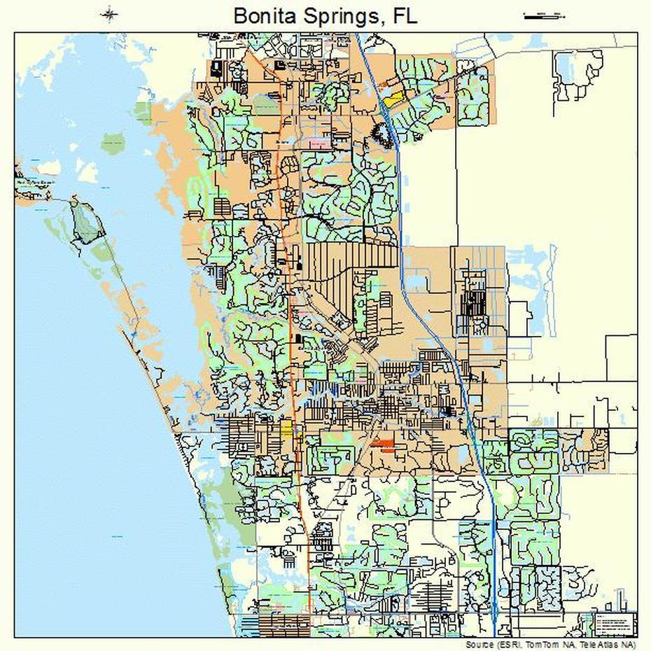 Bonita Springs Florida Street Map 1207525, Bonita Springs, United States, Bonita Springs Beaches, Barefoot Beach Bonita Springs