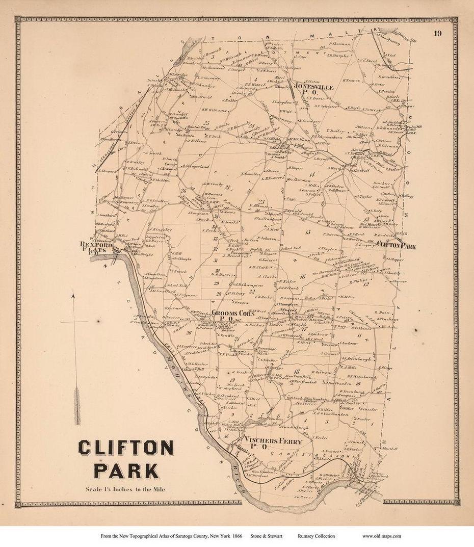 Clifton Park, Old Maps, Vintage World Maps, Clifton Park, United States, Chicago Parks, United States Road  With National Parks