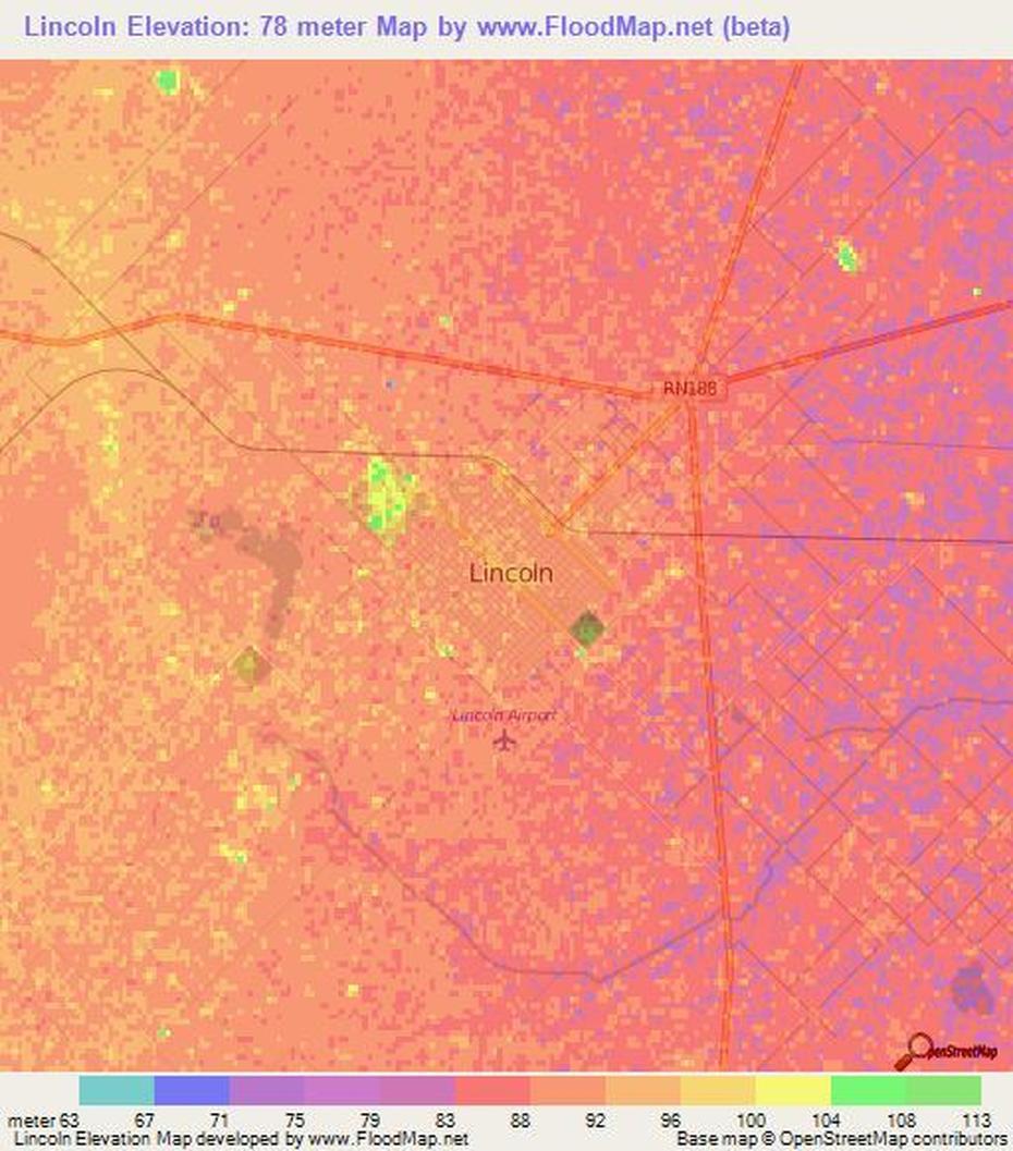 Elevation Of Lincoln,Argentina Elevation Map, Topography, Contour, Lincoln, Argentina, Ushuaia, Argentina Country