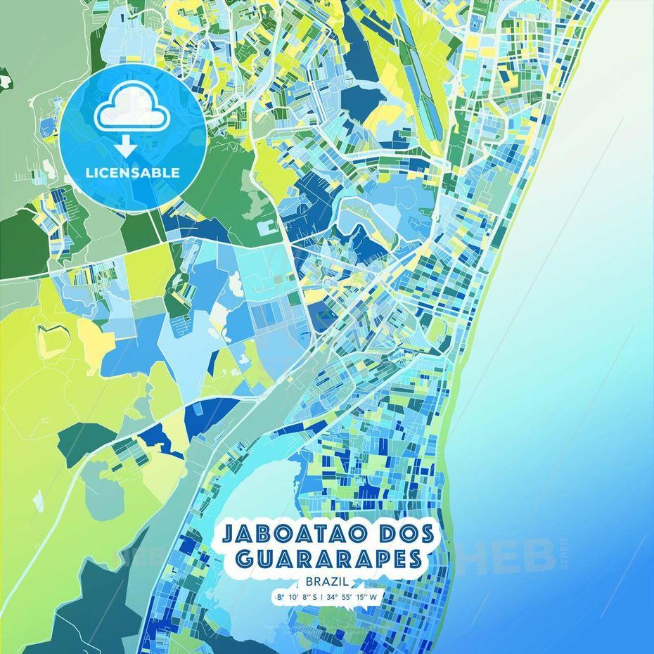 Jaboatao Dos Guararapes Map Print Template In 2022 | Map Vector, Map …, Guararapes, Brazil, Monte Dos Guararapes, Guararapes Logo