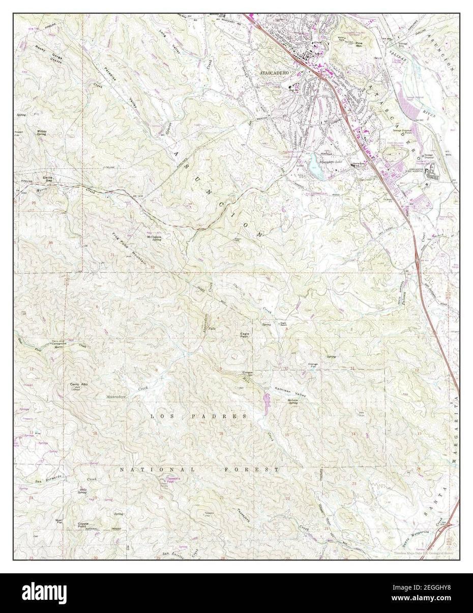 Map Of Atascadero Cut Out Stock Images & Pictures – Alamy, Atascadero, United States, San Luis Obispo County, Atascadero State Hospital