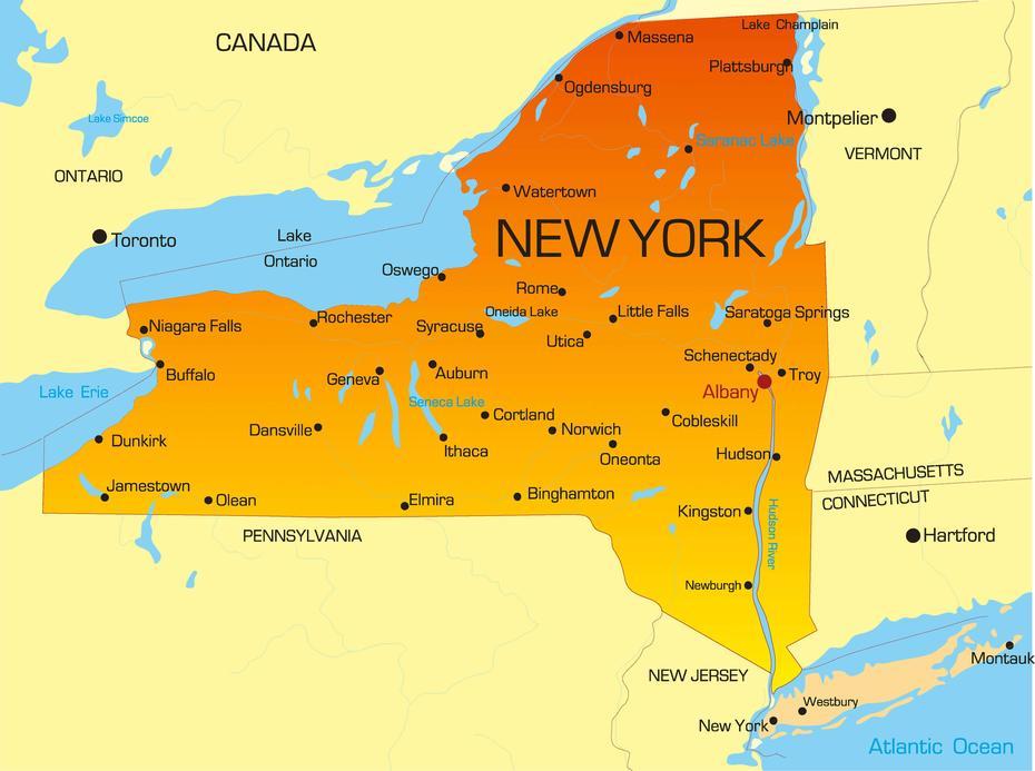 Map Of New York, New York, United States, Basic United States, United States  With City