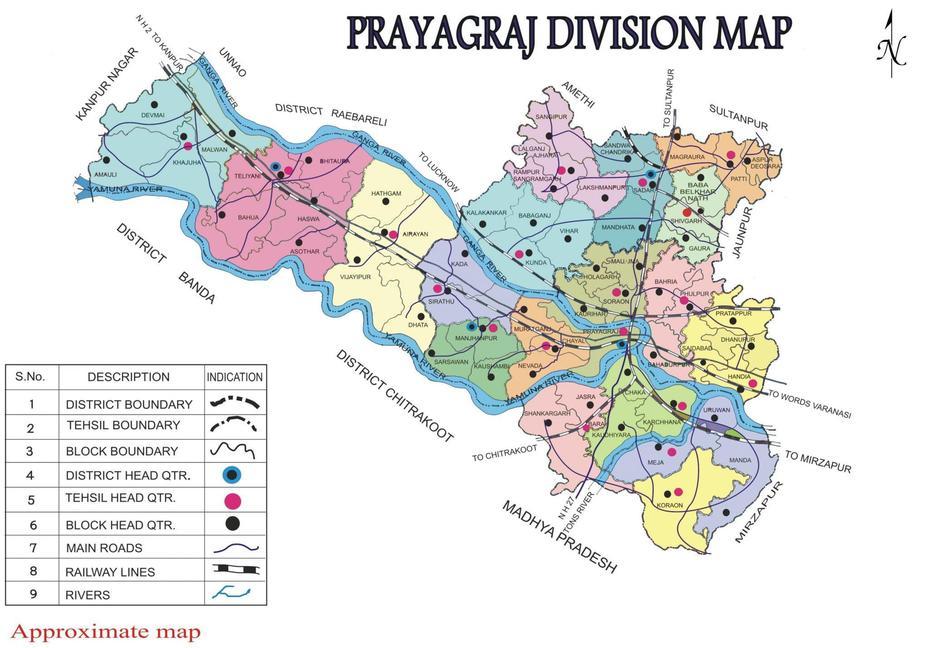 Map Of Prayagraj Division | Division Prayagraj, Government Of Uttar …, Prayagraj, India, Ancient India  Rivers, Uttar Pradesh India