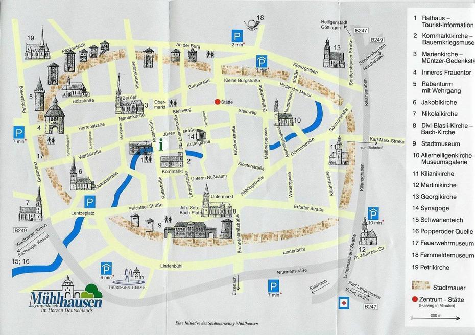 Muhlhausen City Map – Muhlhausen Germany  Mappery, Mühlhausen, Germany, Heidenheim Germany, Munich Germany Tourist