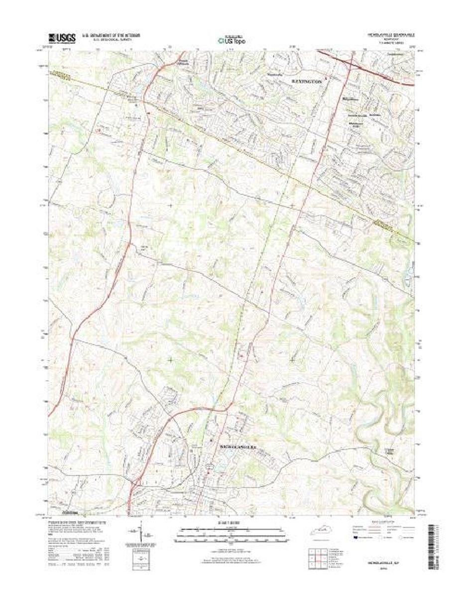 Mytopo Nicholasville, Kentucky Usgs Quad Topo Map, Nicholasville, United States, Big United States, United States  For Children