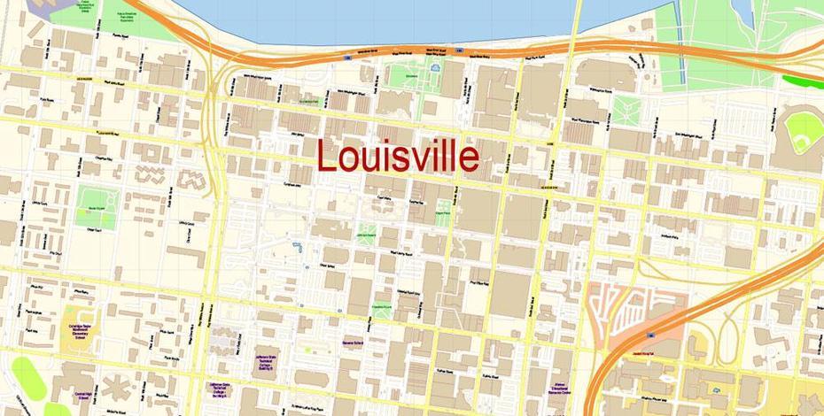 Satellite  Of United States, Louisville Ky Us, Detailed Street, Louisville, United States