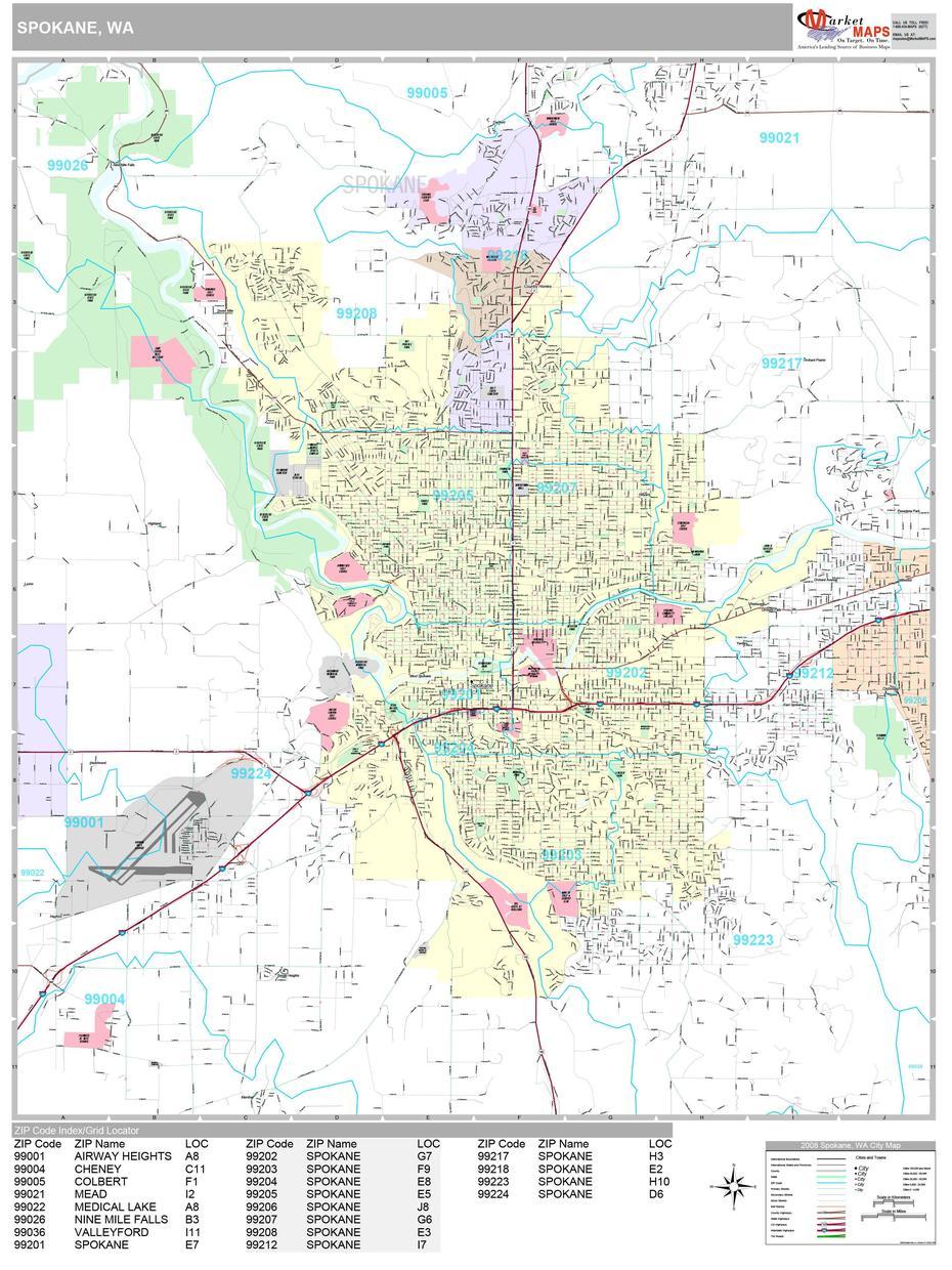 Spokane Washington Wall Map (Premium Style) By Marketmaps – Mapsales, Spokane, United States, Spokane Pavilion, Spokane Washington State
