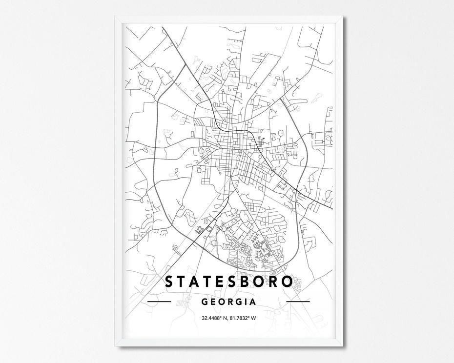 Statesboro Georgia Digital Download Map Print Statesboro | Etsy, Statesboro, United States, Street  Of Statesboro Ga, Georgia Southern Statesboro Campus