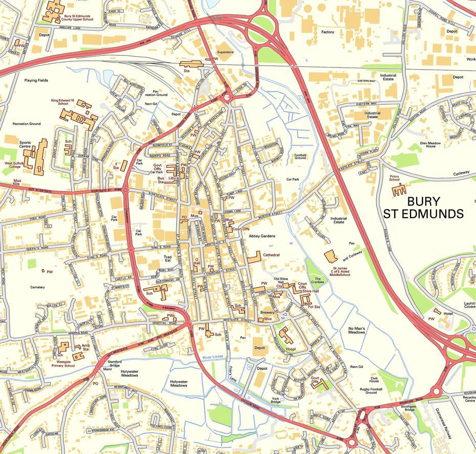 Bury St Edmunds Map | Campus Map, Bury Saint Edmunds, United Kingdom, Abbey Gate Bury St Edmunds, Images Of Bury St Edmunds