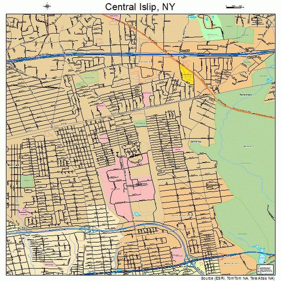 Central Islip New York Street Map 3613552, Central Islip, United States, West Islip Ny, Central Islip Long Island