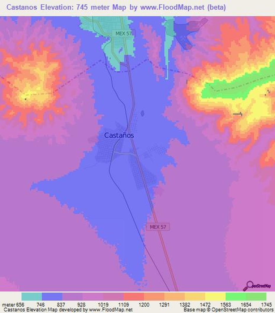Elevation Of Castanos,Mexico Elevation Map, Topography, Contour, Castaños, Mexico, Coahuila Mexico, Villa De Castano Mexico