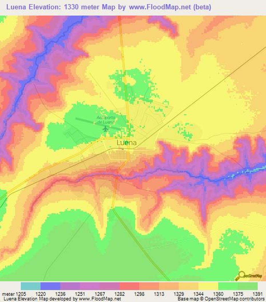 Elevation Of Luena,Angola Elevation Map, Topography, Contour, Luena, Angola, Angola Provinces, Angola Africa