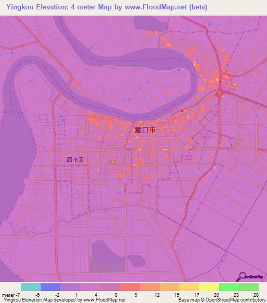 Elevation Of Yingkou,China Elevation Map, Topography, Contour, Yingkou, China, Shenyang Liaoning China, Yingkou Beach