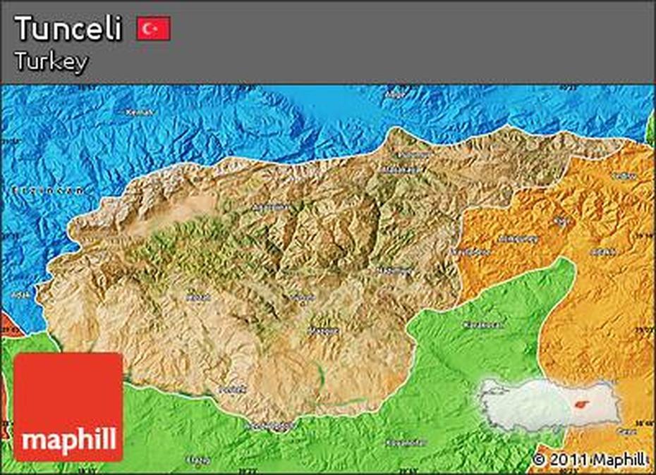 Free Satellite Map Of Tunceli, Political Outside, Tunceli, Turkey, Munzur, Sogut Turkey