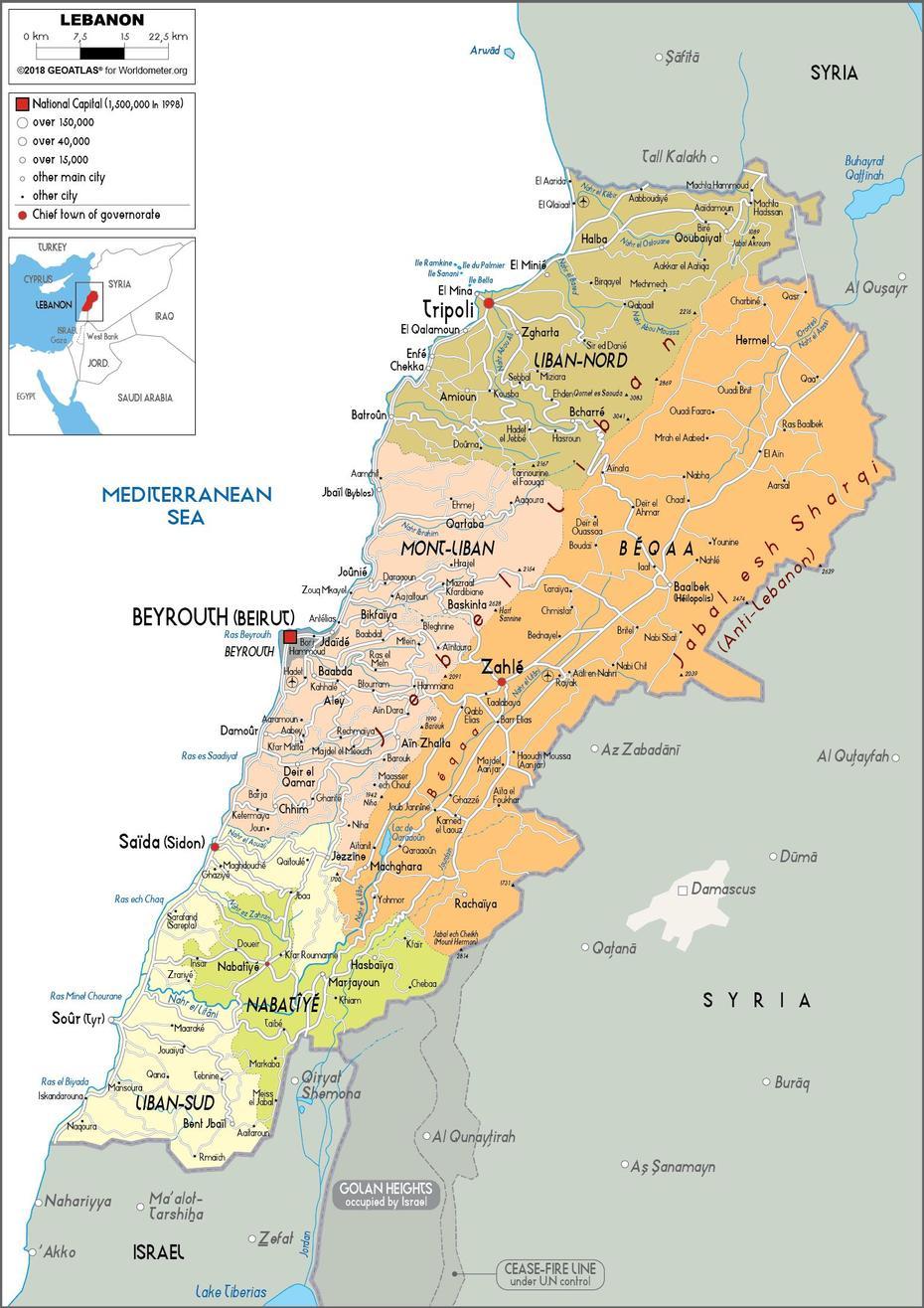 Lebanon Map – Maps Of Lebanon A Link Atlas, Qornet Chahouâne, Lebanon, Country Of Lebanon, Lebanon Asia