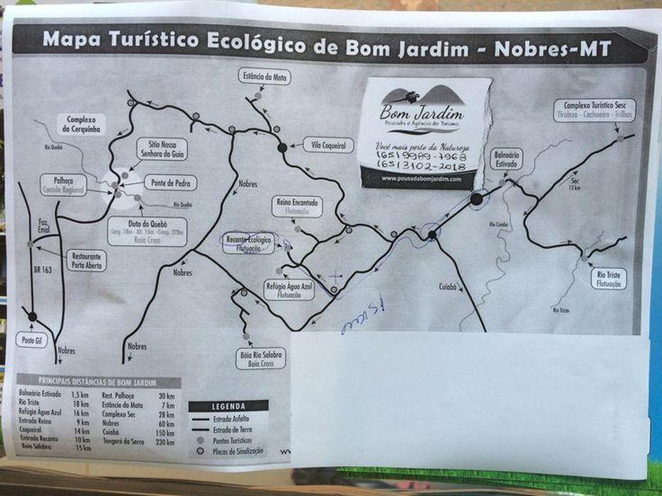 Mapa Turistico De Bom Jardim, Subdistrito De Nobres-Mt. | Mapa …, Bom Jardim, Brazil, Jardim Da Oura, Bom Jardim Santa Catarina